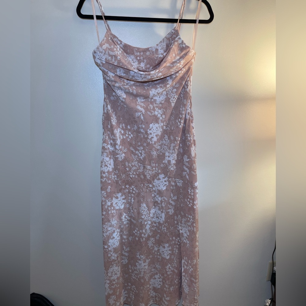 Pink floral shift dress